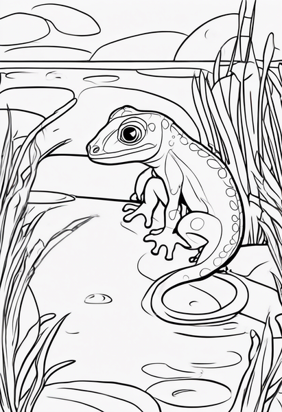 Gecko in Pond