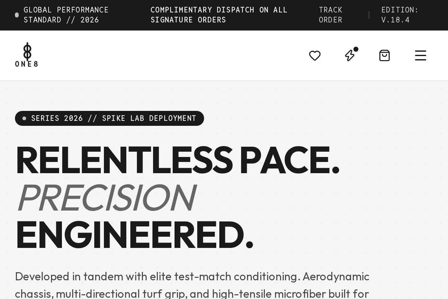 ONE8 // Performance Footwear, High-Cadence Apparel & Gear template preview