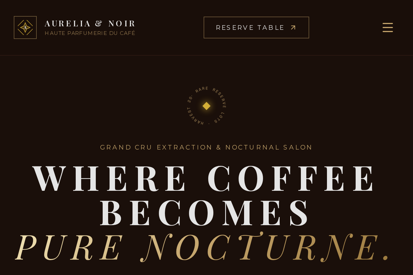 AURELIA & NOIR — Haute Parfumerie of Coffee & Sensory Lounge template preview