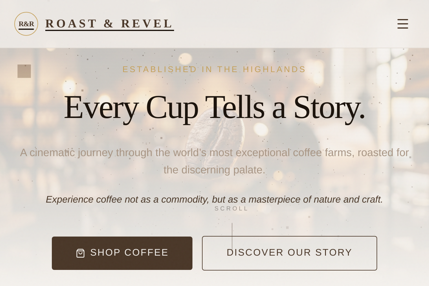 Roast & Revel | Premium Specialty Coffee Experience template preview