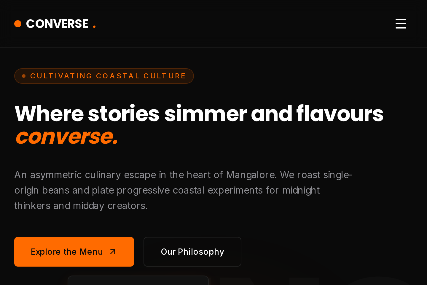 Converse Cafe | Coastal Culinary & Culture in Mangalore template preview