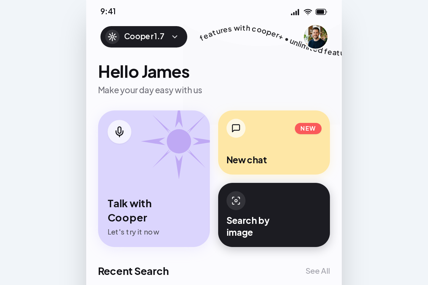 Cooper AI — Home template preview
