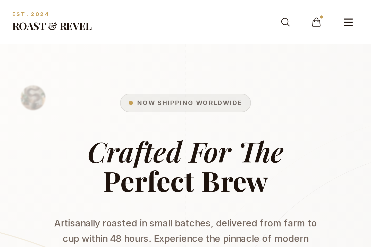 Roast & Revel — Crafted For The Perfect Brew template preview
