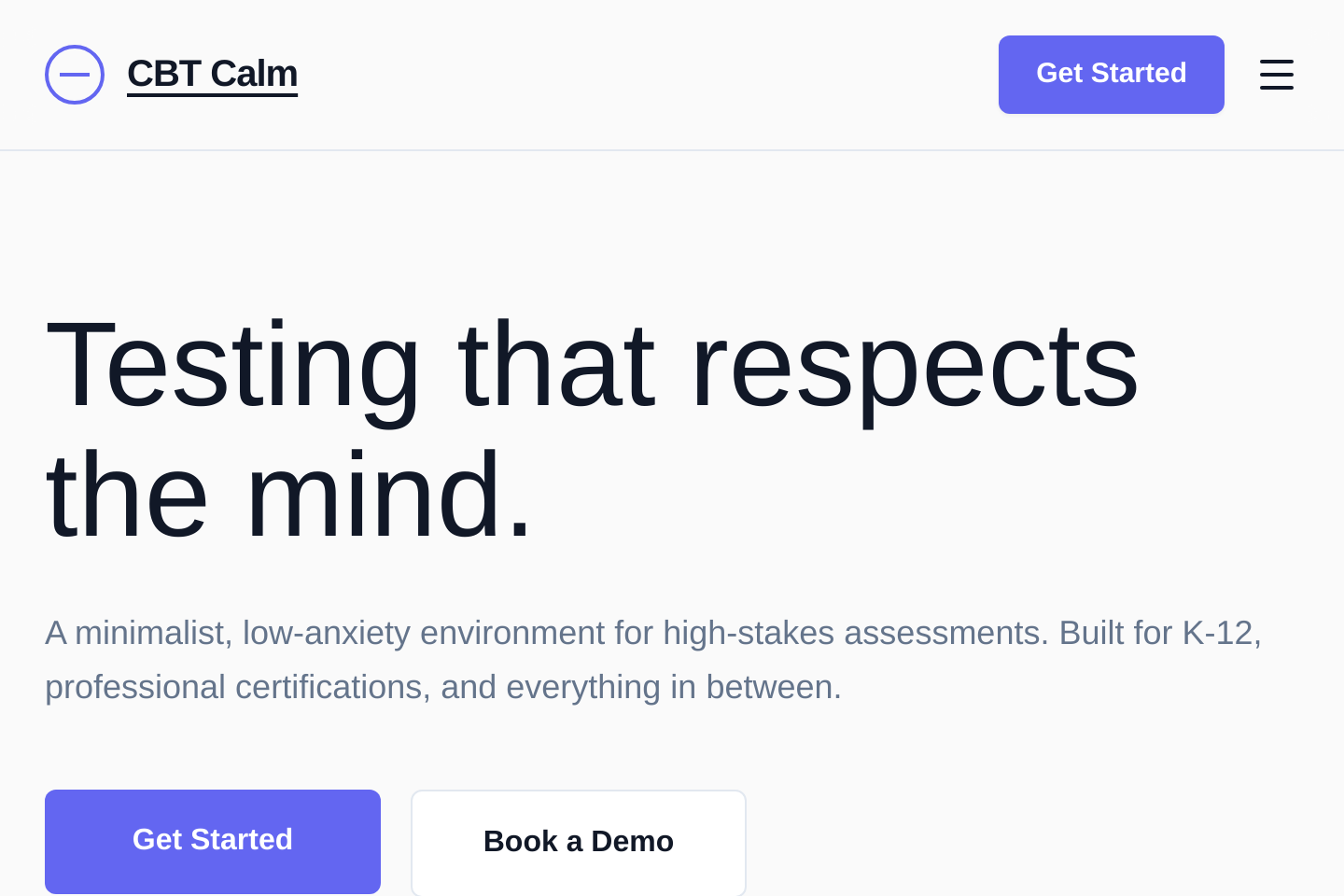 CBT Calm | Low-Anxiety Computer Based Testing template preview