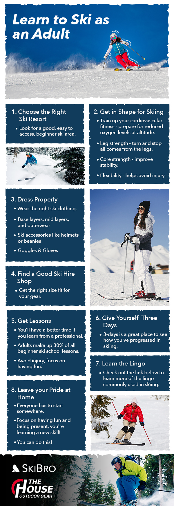 Learn to ski as an adult infographic