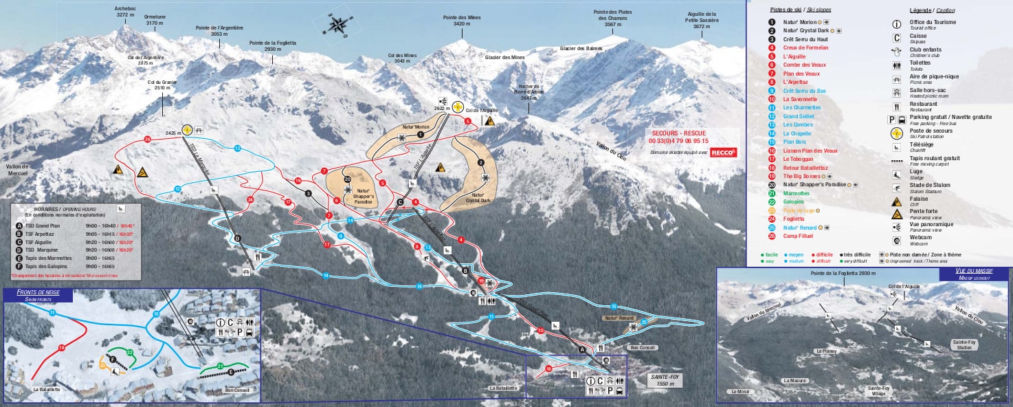 Sainte Foy Tarentaise Piste Map