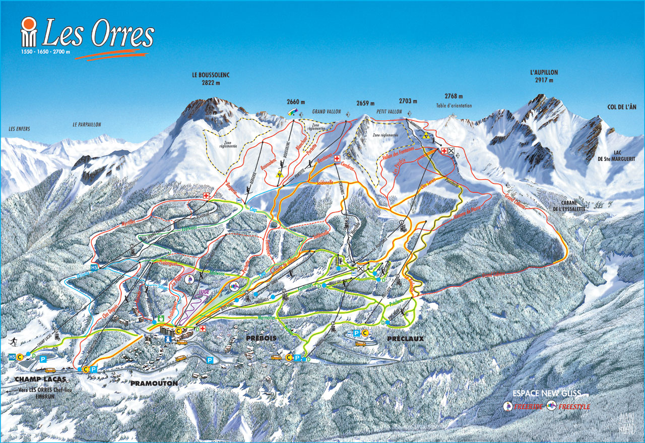 Les orres piste map