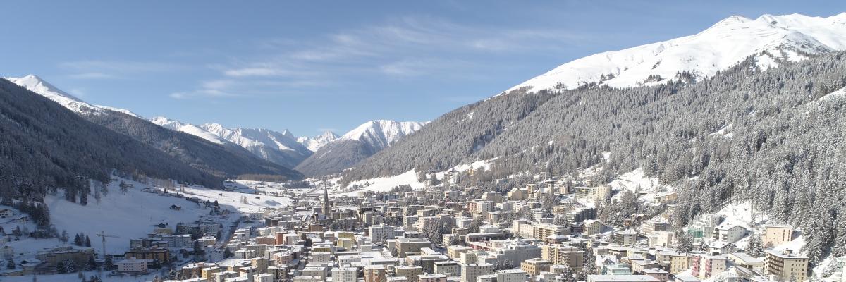 The village of davos and its ski area