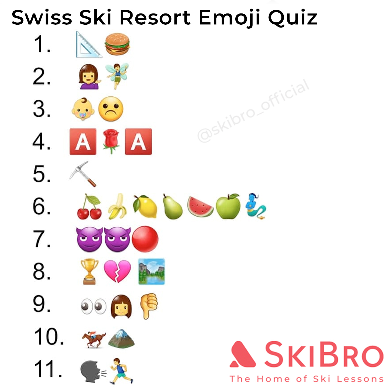 emoji quiz of 10 popular swiss ski resorts