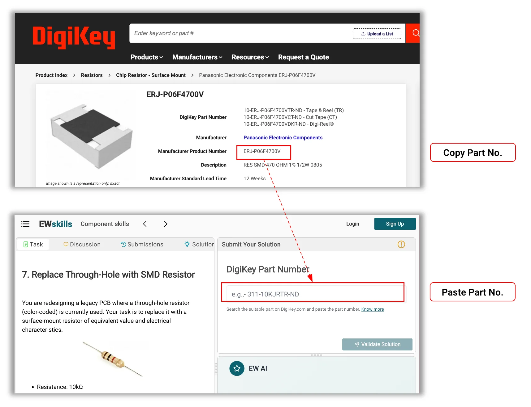 Copy from digikey, paste to ewskills