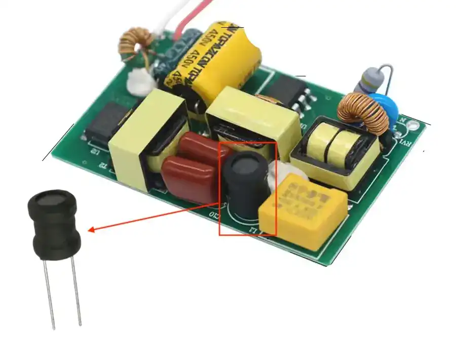 Image of pcb where drum capacior is highlighted