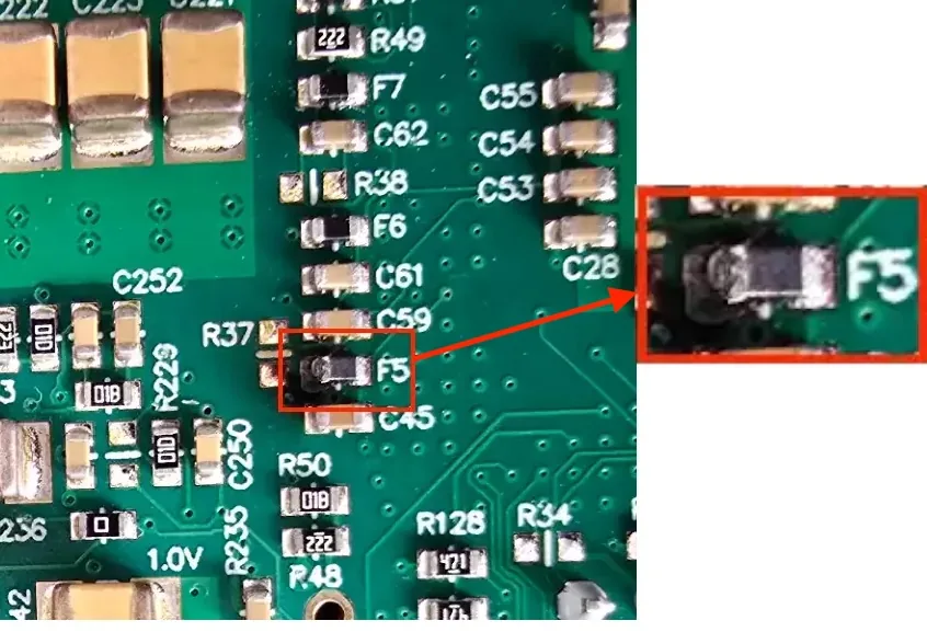 black SMD compnent highlighted