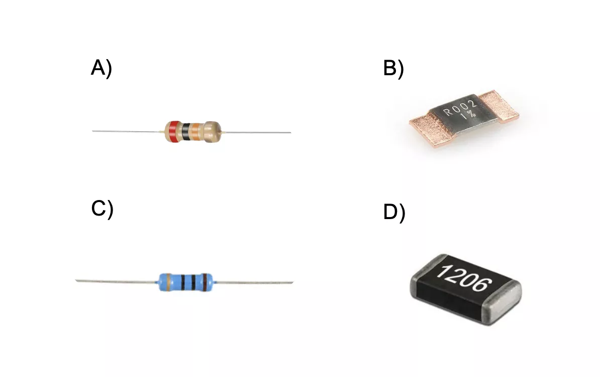 Image of 4 types of reistor packages