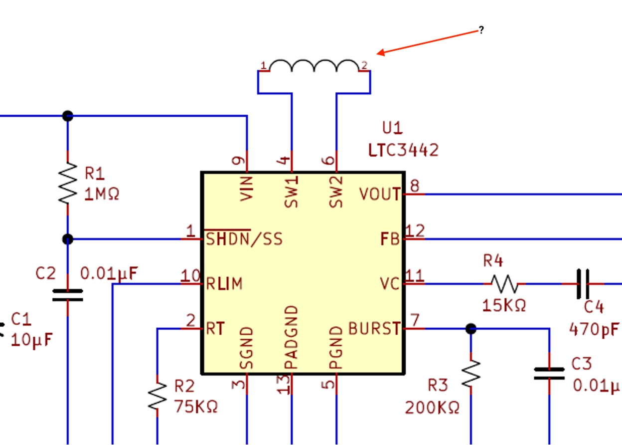 schematic of inductor symbol