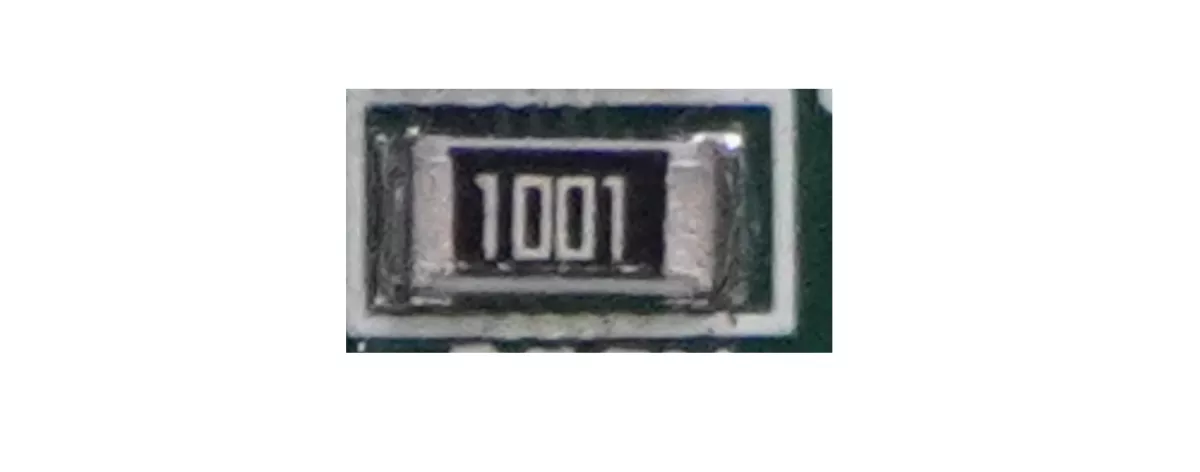 SMD resistor 1001 marked, 1K Ohm value