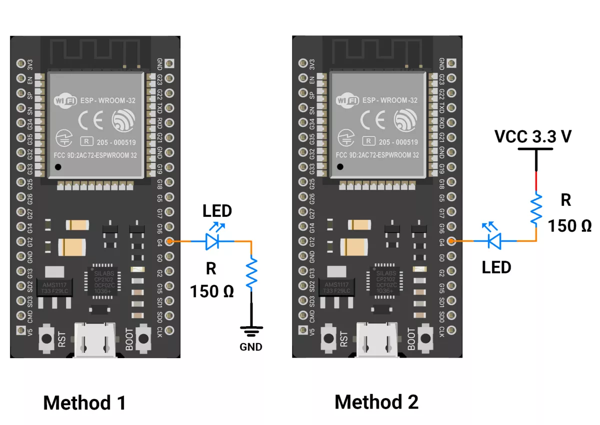 ESP32-LED-Sink-source-interfacing