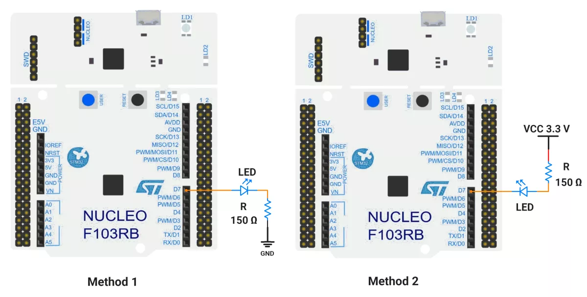 STM-led-interfacing-circuit