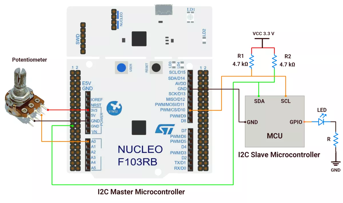 STM32-I2C-Master-circuit