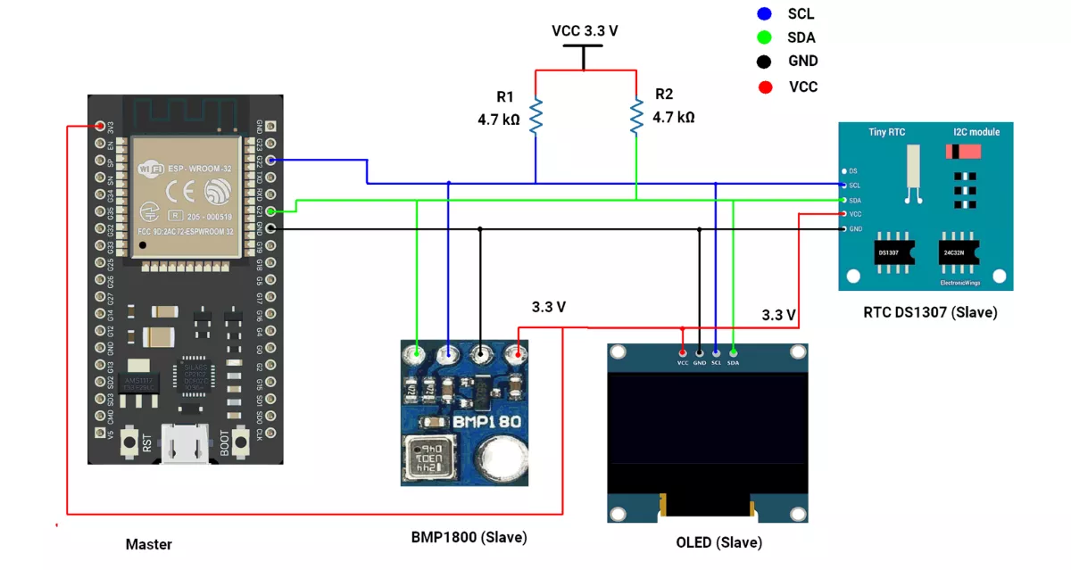 ESP32-RTC-BMP180-OLED-Interfacing