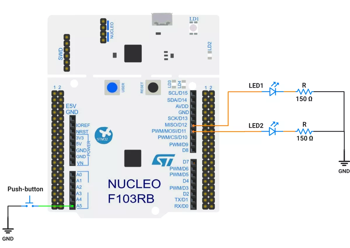 STM32-single-double-long-press-circuit