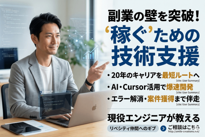 副業の壁を突破！現役エンジニアが教える「稼ぐ」ための技術支援