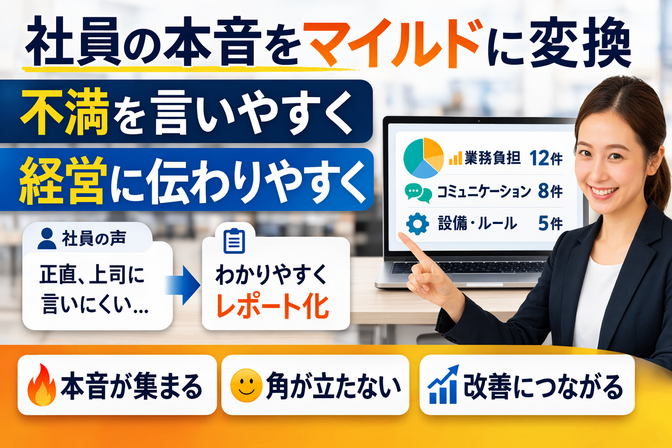 社員の不満を経営に効かせます！