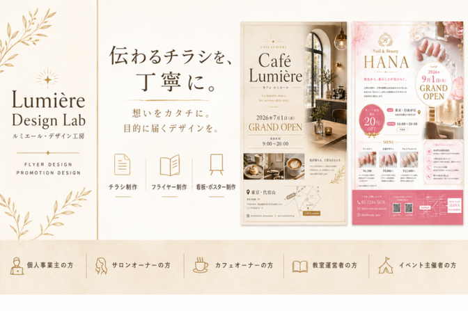見やすく伝わるチラシを制作します