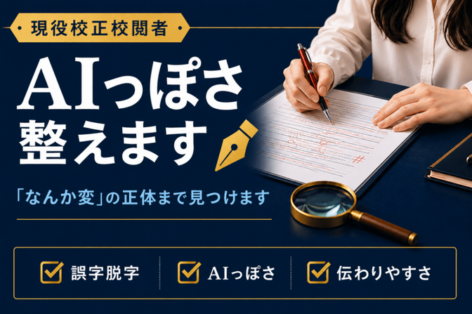 AIっぽさ改善｜現役校正校閲者が「信頼される文章」に整えます
