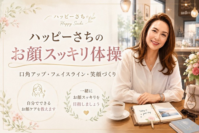 ハッピーさちのお顔スッキリ体操・男女OK😊