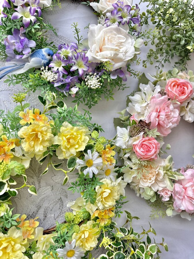 オーダーメイドのアーティフィシャルフラワーリースです🌻