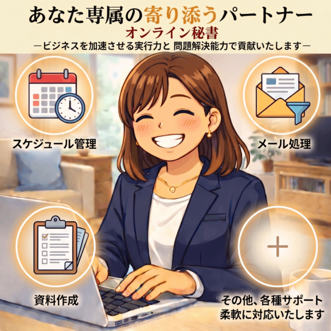 寄り添うオンライン秘書｜事務・経理・営業をまるっと代行