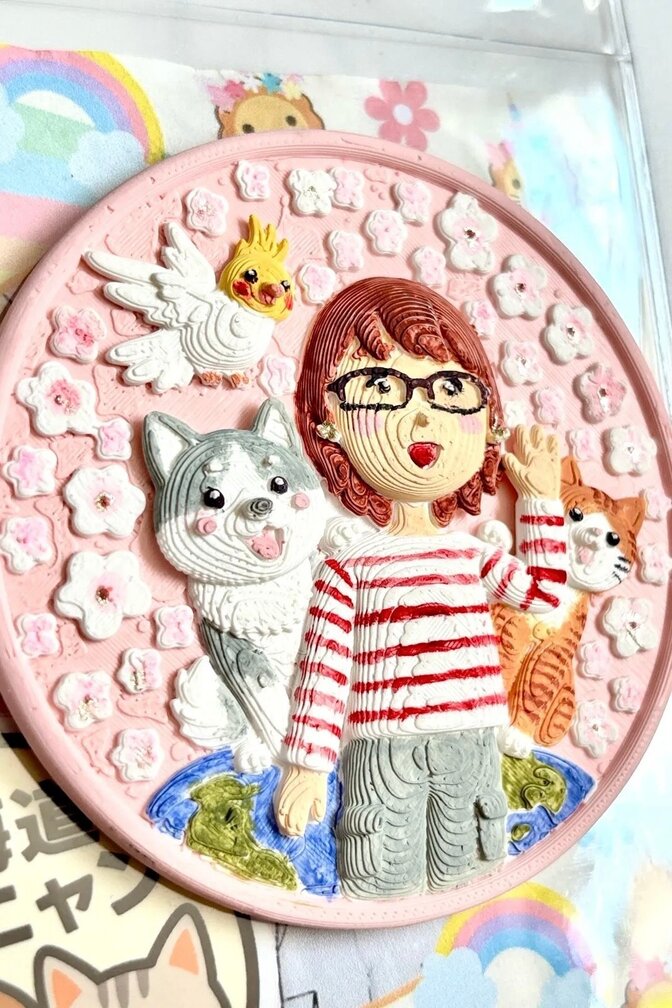 名札ケースに付けれる立体3Dアイコン製作