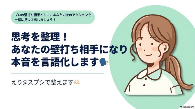 思考を整理！あなたの壁打ち相手になり本音を言語化します🗣️