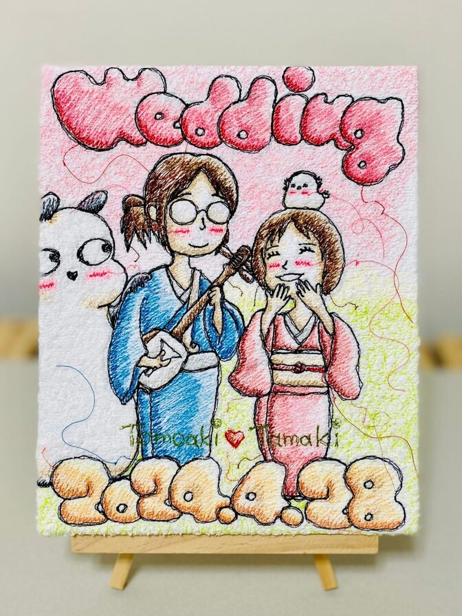思い出を糸で描く刺繍記念ボード