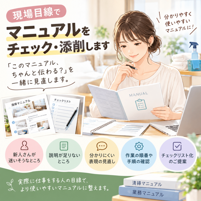現場目線でマニュアルをチェック・添削します！