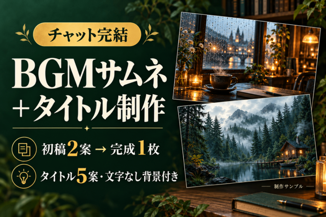 BGMの世界観に合うサムネとタイトル制作（AI使用）