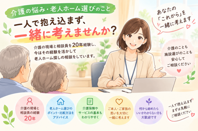 介護のお悩み相談・老人ホーム選びのポイントを一緒に考えます