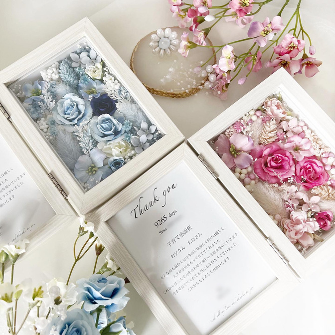 【感謝の気持ちをお花で伝える】高品質造花フォトフレーム