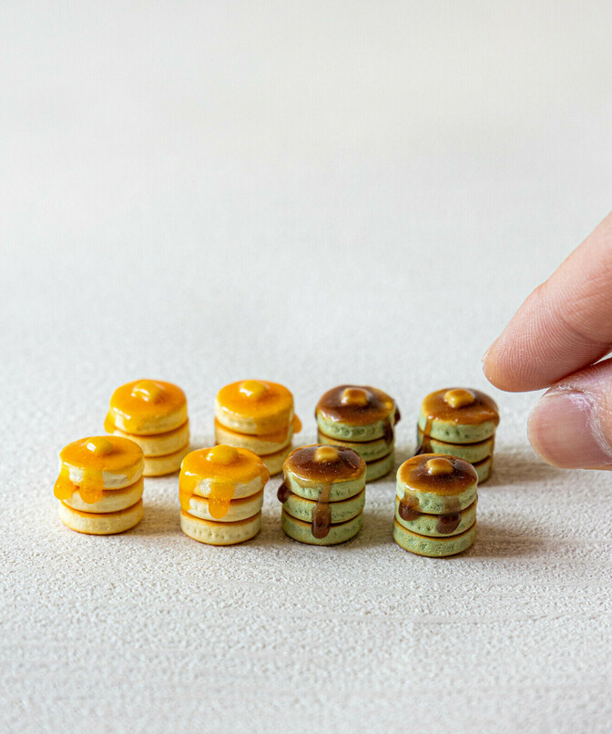 【ストラップ】はちみつパンケーキ&黒蜜抹茶パンケーキ