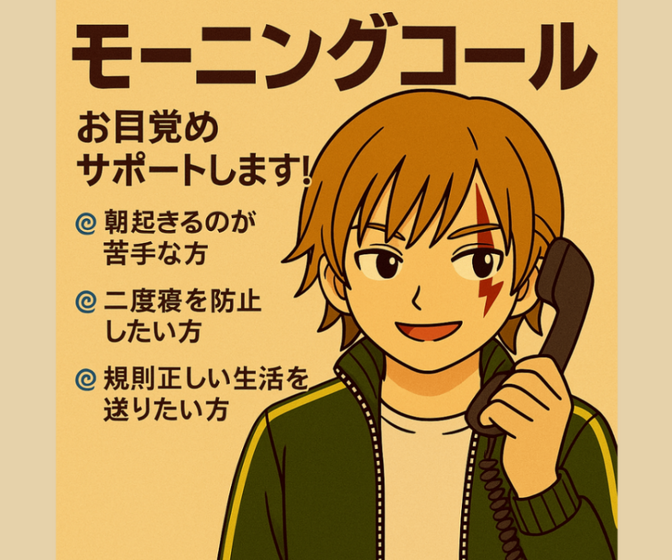 モーニングコール朝のスタート・良い目覚めをサポートします☀️