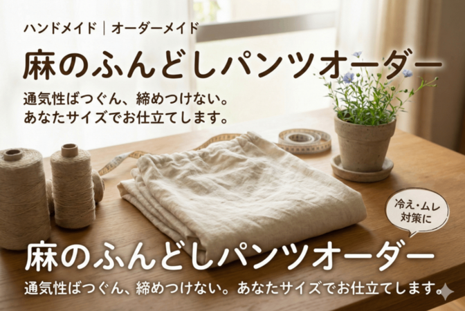 麻のふんどしパンツ・トランクスタイプ作ります