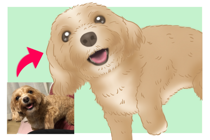 ふんわり優しいペット似顔絵⭐️インテリアやプレゼント用に🎁