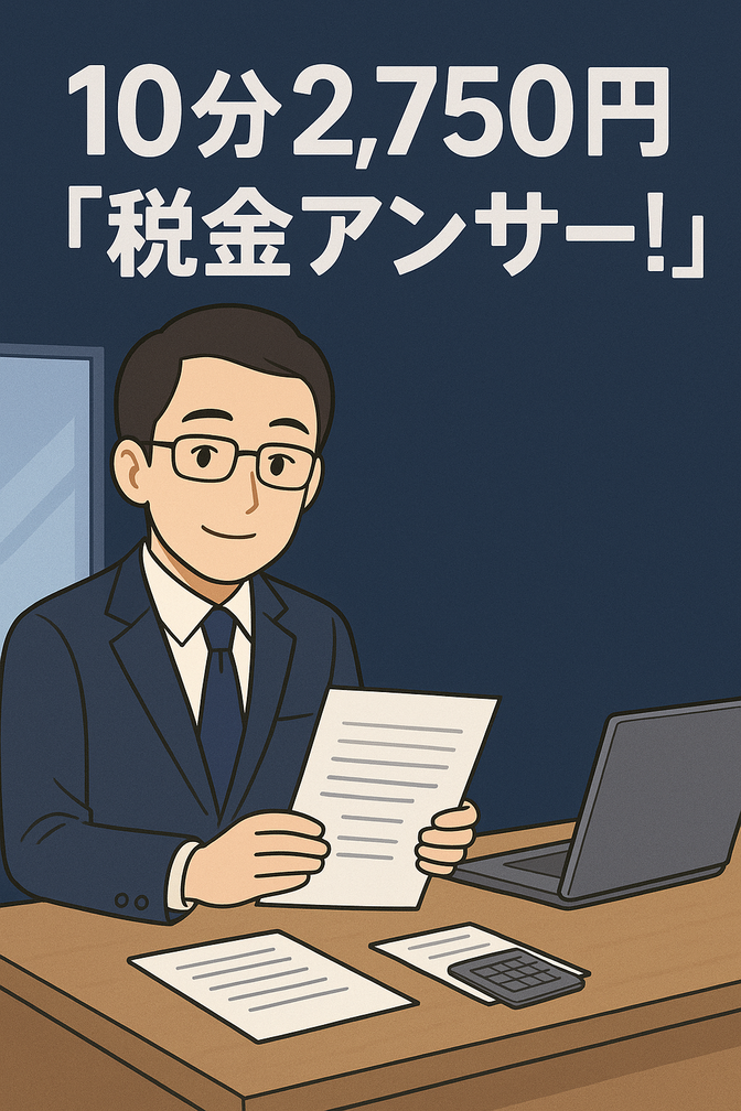 AIより聞いた方が早い！10分2,750円「税金アンサー」　