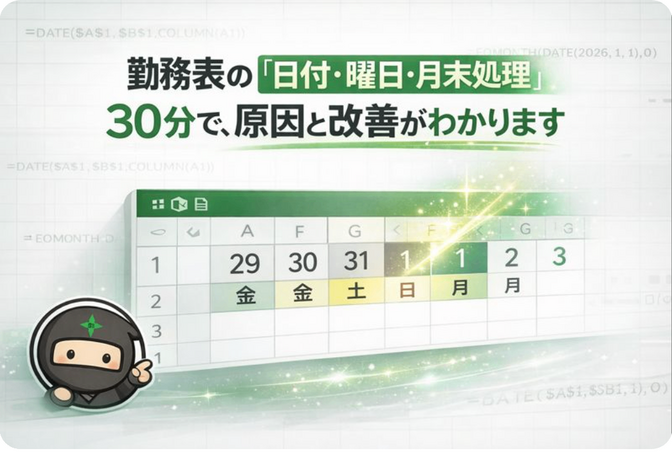 Excelでの勤務表を診断し、改善案をご提示します。