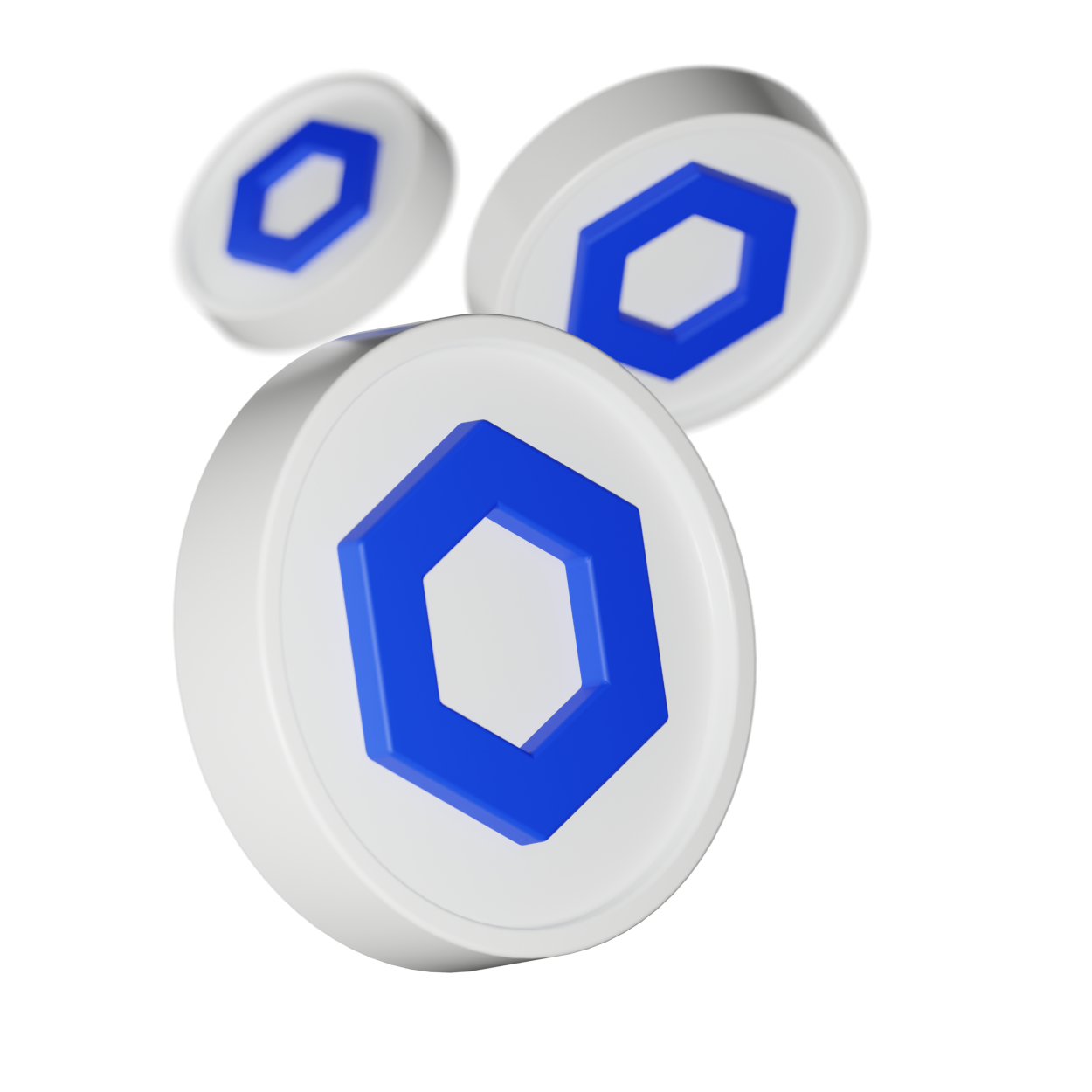 Moneda 3D con el símbolo de Chainlink