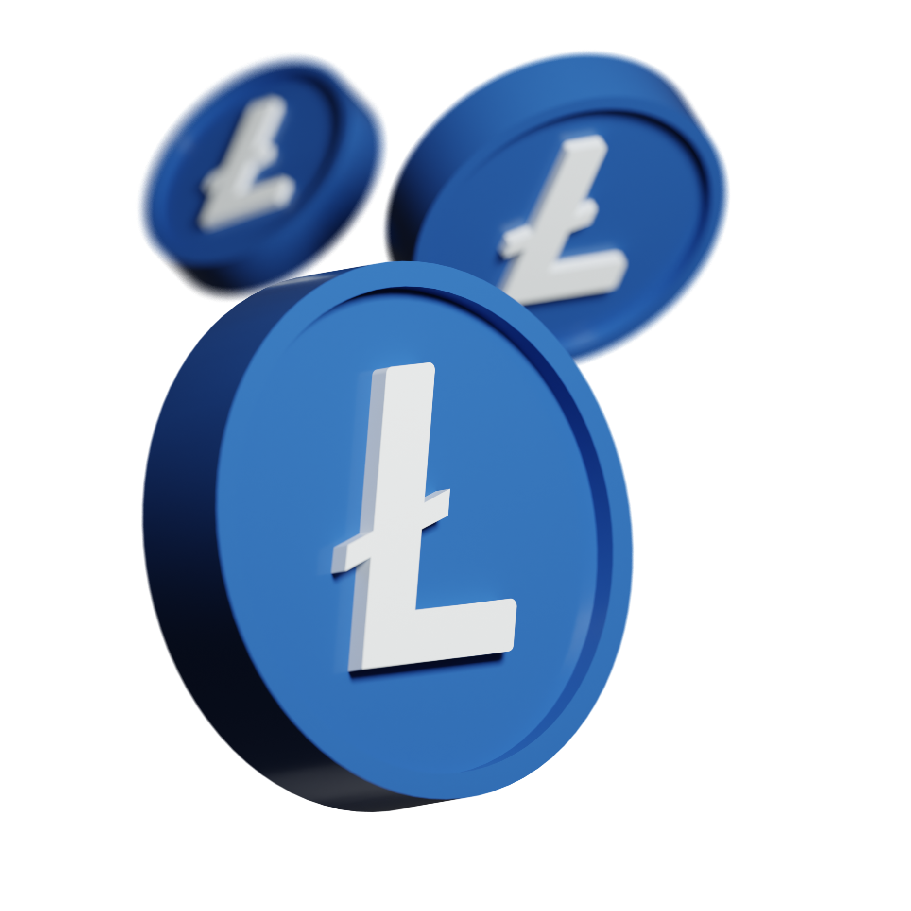 Moneda 3D con el símbolo de the Litecoin