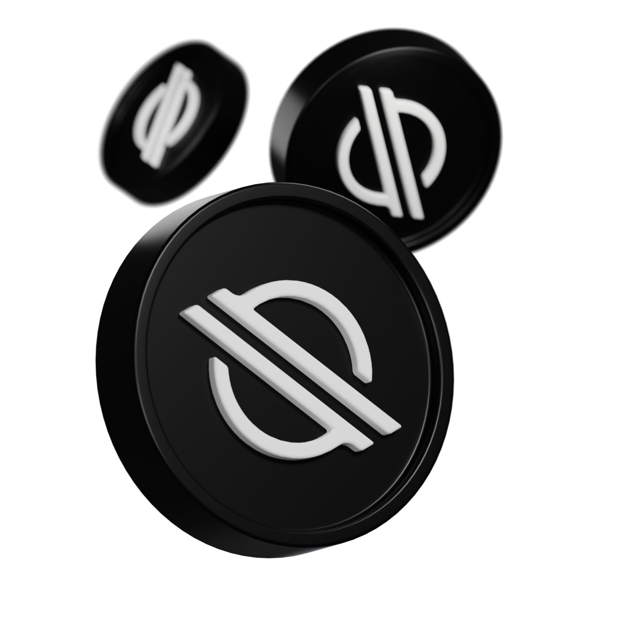 Moneda 3D con el símbolo de Stellar Lumens