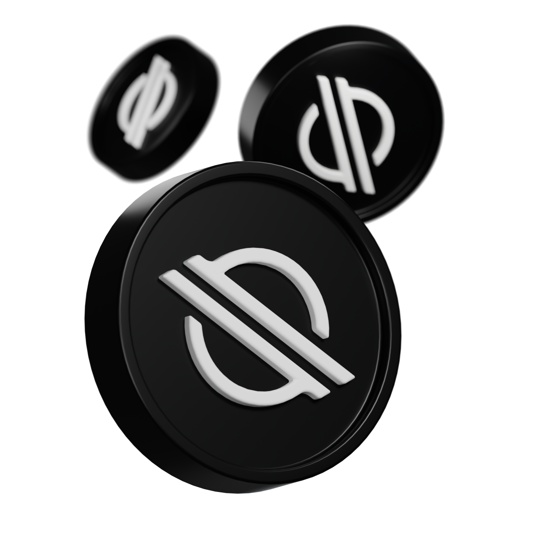 Moneda 3D con el símbolo de Stellar Lumens