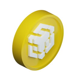 3D coin with the Bitcoin symbol