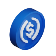 3D coin with the USDC symbol